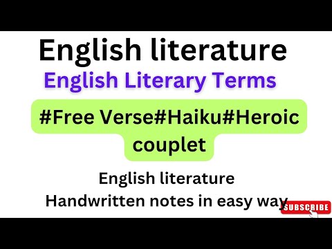 #BA sem5#Free Verse#Haiku#Heroic Couplet#TermsandconceptsrelatedEnglishlelectiveMeetStudyHub