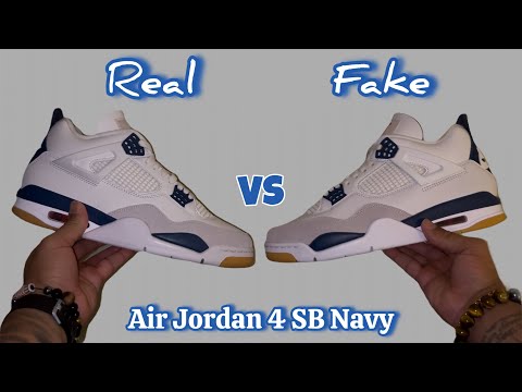REAL VS FAKE: Air Jordan 4 SB Navy! WATCH BEFORE YOU BUY AND DON’T GET SCAMMED‼️