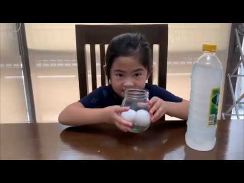 Dissolving eggshell with vinegar