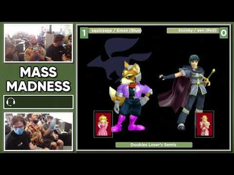 Mass Madness 36 SSBM - squizzage/Electroman (Blue) vs. een/Scooby (Red) - Melee Doubles LSF