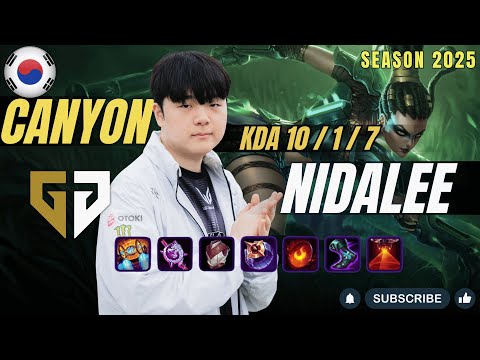 GEN Canyon NIDALEE vs AATROX Jungle - Patch 25.24 KR Ranked | lolrec