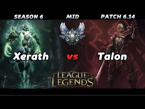 League of Legends - Xerath vs Talon Season 6 - LoL Mid Diamond Gameplay