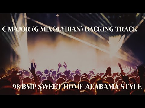 Sweet Home Alabama Style Backing Track in C (G Mixolydian) 98BPM