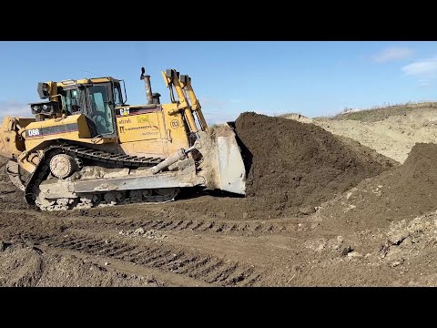 Caterpillar D8R Bulldozer Working On Huge Construction Site - Labrianidis Construction Works