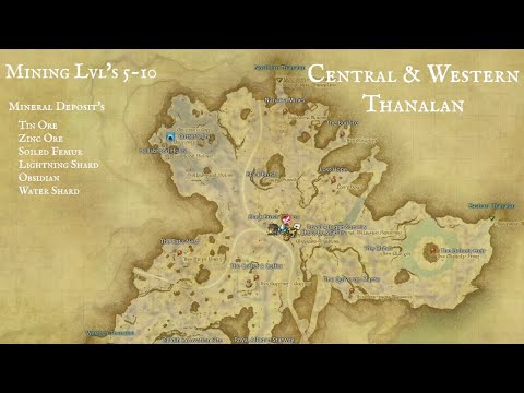 Final Fantasy XIV Online:  Mining Node Locations in Central and Western Thanalan LVL's 5-10