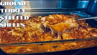 Ground Turkey & Ricotta Stuffed Pasta Shells