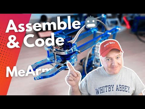 YouTube Thumbnail for Assemble & Code with MeArm and Pimoroni Inventor Hat on Raspberry Pi Zero W