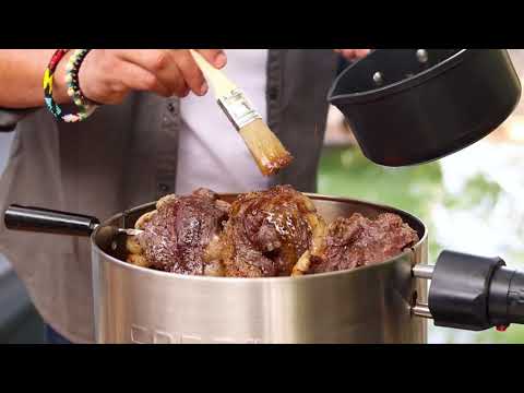 The COBB Rotisserie in action