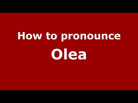 How to pronounce Olea