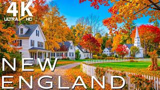 New England 4K Amazing Autumn Film 🍂 Vibrant Fall Foliage, Scenic Mountains & Scenic Landscapes