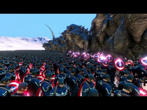 125 Godzillas vs 10.000 Captains America - Ultimate Epic Battle Simulator