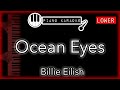 Ocean Eyes (LOWER -3) - Billie Eilish - Piano Karaoke Instrumental