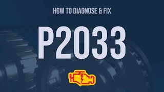 dtc p2033 quickly Fix