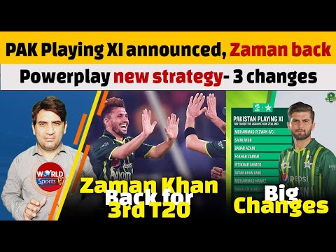 Pakistan vs New Zealand 3rd T20 Playing 11 | 3 changes in PAK team | Zaman Khan back