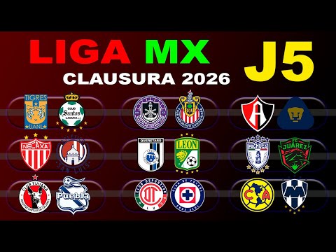 DATES, TIMES AND CHANNELS FOR MATCHDAY 5 OF THE LIGA MX CLAUSURA 2026