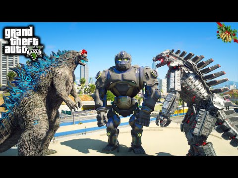 Godzilla Vs Mechagodzilla, Mecha Kong Battle Christmas Event ( GTA V Mods )