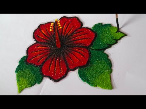 How To Make Readymade Jaswand Rangoli Patch tutorial | Readymade Jaswand Rangoli Patch 🌺 |