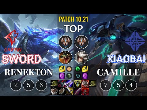 GRF Sword Renekton vs ES Xiaobai Camille Top - KR Patch 10.21