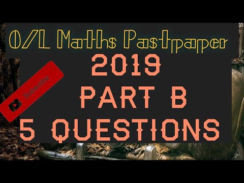 2019 O/L Maths Pastpaper Part B in tamil