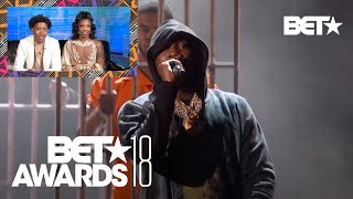 De&#39;arra And Ken Have Emotional Reaction To Meek Mill&#39;s &quot;Stay Woke&quot; Performance | BET Awards 2018