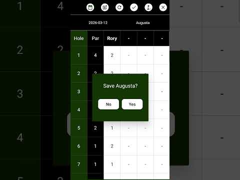 18 Holes - Golf Scorecard