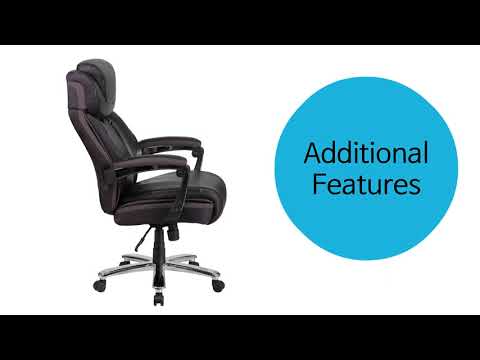 Husky office 500 lb big & tall leather executive chair with ...