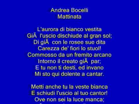 Mattinata (L'aurora di bianco vestita) - Andrea Bocelli