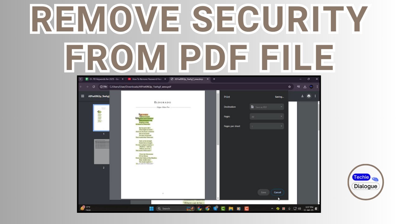 How To Remove Security From PDF File