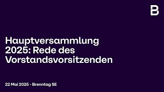 Brenntag SE Hauptversammlung 2025: Rede des Vorstandsvorsitzenden
