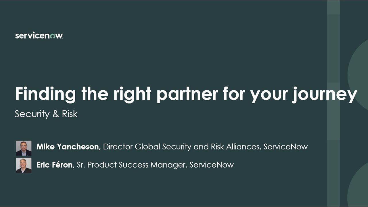 Finding the right partner for your journey to success (Security & Risk)
