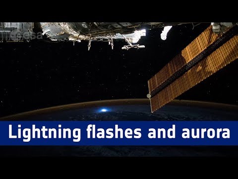 Horizons mission time-lapse – Lightning flashes and aurora