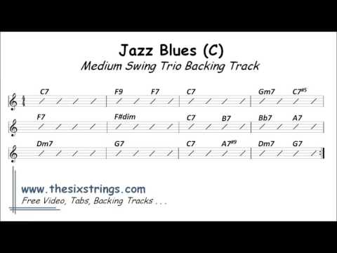 Jazz Blues Backing Track - 02 Medium Swing Trio (C)