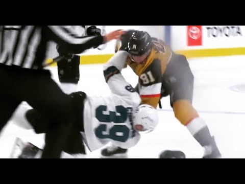 Jonathan Marchessault and Logan Couture Fight | Sharks vs Golden Knights 3-17-21