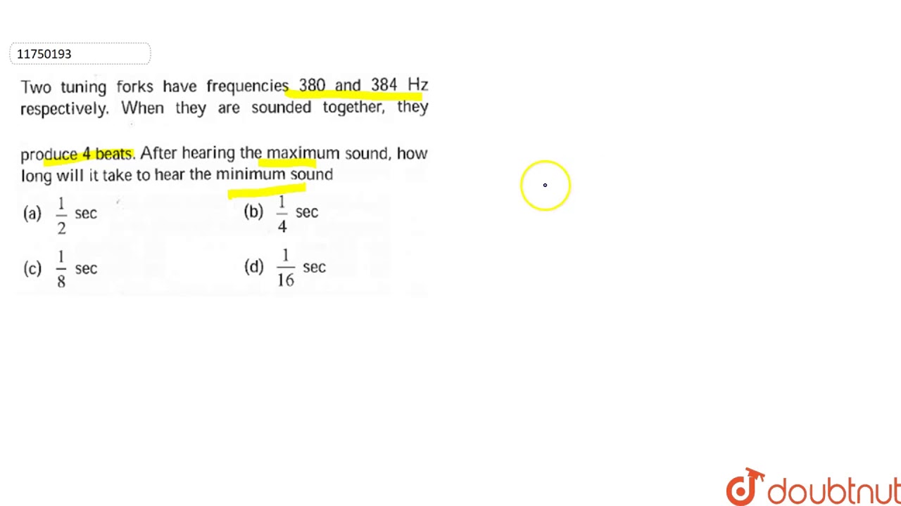 Two tuning forks have frequencies 380 and 384 Hz respectively. When they are sounded together they