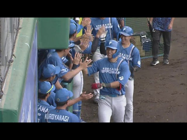 【ファーム】初球を振り抜いた!! ファイターズ・野村佑希 先制の3ランホームランを放つ!!  2024年8月27日 埼玉西武ライオンズ 対 北海道日本ハムファイターズ