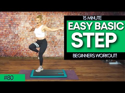 15 Minute Simple Low Impact Step Aerobics Routine For Beginners or Seniors - 125 BPM #80