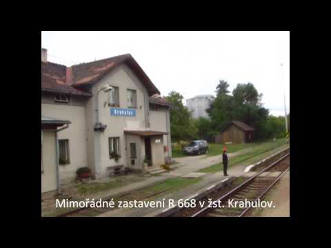 R 668 mimořádně zastavující v Třebíči-Borovině a v Krahulově, 3. 9. 2013