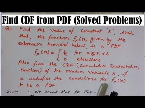 PDF to CDF- Cumulative Distribution Function (CDF)-...