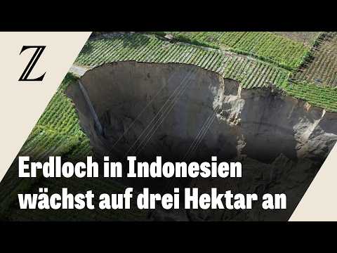 Video Thumbnail: Indonesien: Riesiges Erdloch verschlingt Anbaufelder von Bauern