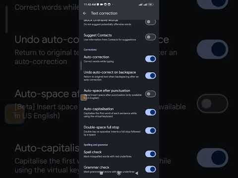 Auto correction settings on Poco devices