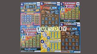 Tuesday Session. Scratch Cards from UK National Lottery.