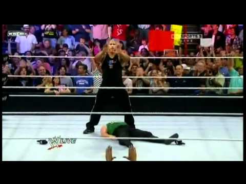 The Rocks finishers to Michael Cole (Rock Bottom & Peoples Elbow) [HD]