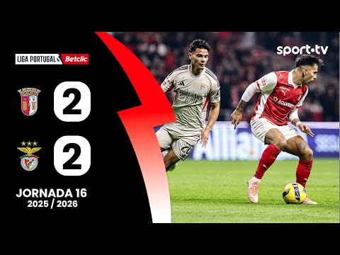 Resumo: Braga 2-2 Benfica - Liga Portugal Betclic | sport tv