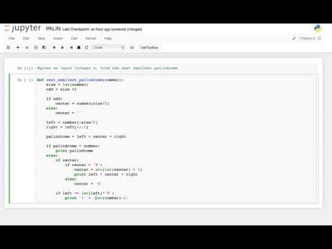 Next Smallest Palindrome Part 2 Python Code