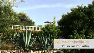 preview picture of video 'Los Claveles: vakantiehuis in binnenland Valencia Spanje met veel privacy en privé zwembad'