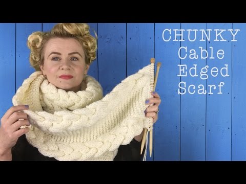 HOW TO KNIT A CHUNKY CABLE EDGED SCARF - The Casting...