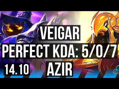VEIGAR vs AZIR (MID) | 5/0/7, 66% winrate | EUW Diamond | 14.10