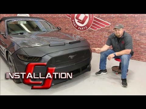 2015-2017 Mustang V6/EcoBoost/Base GT Colgan Custom Front End Cover Carbon Fiber Style Installation