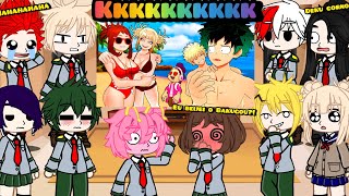 MHA Class 1A React a Deku e Bakugo na PRAIA 🌊☀️ com Uraraka e Toga 😂❤️ No Boku no Hero VR