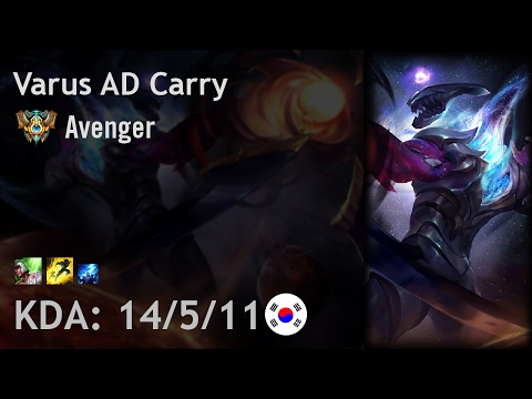 Varus AD Carry vs Jhin - Avenger - KR Challenger Patch 7.3